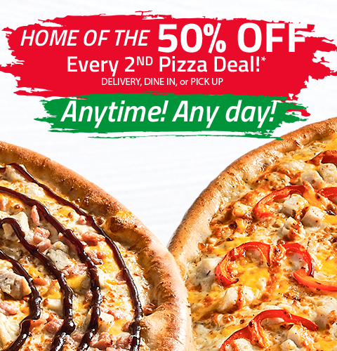 A little secret to getting 50% OFF on your Carry Out Large Pizza