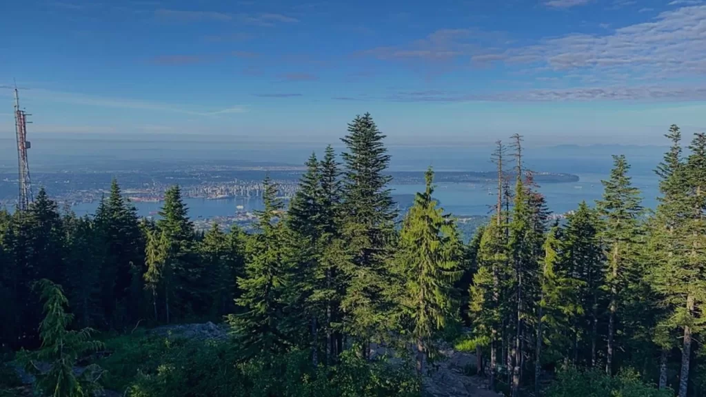 View of Vancouver and Pacific Ocean from Grouse Mountain
